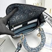 Dior Medium Lady D-Lite Bag Latte Blue 24x20x11cm - 5