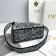 Dior Medium Lady D-Lite Bag Latte Blue 24x20x11cm - 3