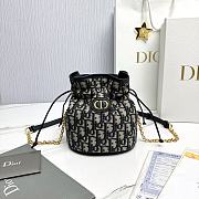 Dior 30 Montaigne Mini Bucket Bag Drawstring Blue 16x18.5x13cm - 1