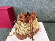 Valentino Garavani Raffia Vlogo Bucket Bag 20x17x8cm - 5