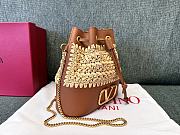 Valentino Garavani Raffia Vlogo Bucket Bag 20x17x8cm - 3