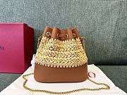 Valentino Garavani Raffia Vlogo Bucket Bag 20x17x8cm - 2