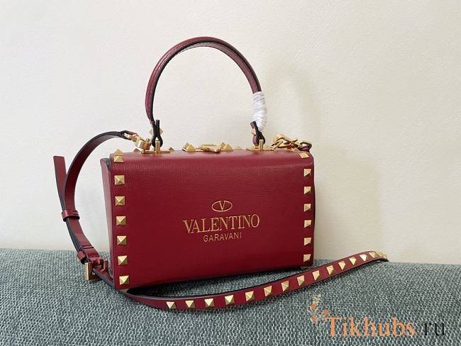 Valentino Garavani Rockstud Alcove Box Red 19x12x8cm - 1