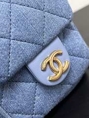 Chanel Backpack Blue Denim Gold 24.5x18x8cm - 5