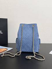 Chanel Backpack Blue Denim Gold 24.5x18x8cm - 3