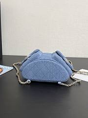 Chanel Backpack Blue Denim Gold 24.5x18x8cm - 2