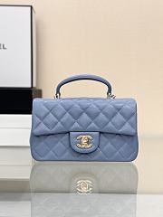 Chanel Top Handle Blue Lambskin 20cm - 1