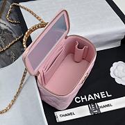 Chanel 24S Top Handle Vanity Case Pink Lambskin 16x8x10cm - 6