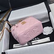 Chanel 24S Top Handle Vanity Case Pink Lambskin 16x8x10cm - 5