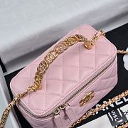 Chanel 24S Top Handle Vanity Case Pink Lambskin 16x8x10cm - 3