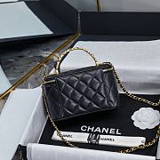 Chanel 24S Top Handle Vanity Case Black Lambskin 16x8x10cm - 6