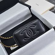 Chanel 24S Top Handle Vanity Case Black Lambskin 16x8x10cm - 5