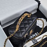 Chanel 24S Top Handle Vanity Case Black Lambskin 16x8x10cm - 4