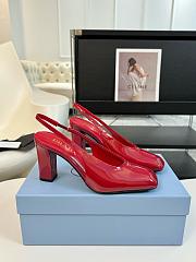 Prada Red 85mm Leather Slingback Pump - 1