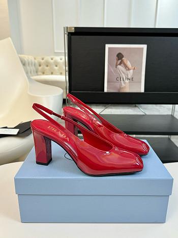 Prada Red 85mm Leather Slingback Pump