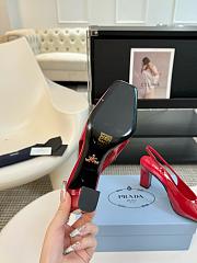 Prada Red 85mm Leather Slingback Pump - 4