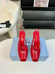 Prada Red 85mm Leather Slingback Pump - 2