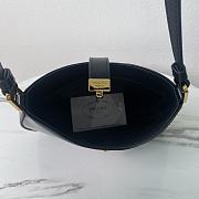 Prada Cleo Brushed Leather Shoulder Bag Black 22x18.5x4.5cm - 6