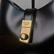 Prada Cleo Brushed Leather Shoulder Bag Black 22x18.5x4.5cm - 4