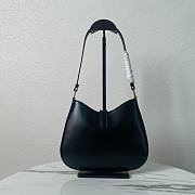 Prada Cleo Brushed Leather Shoulder Bag Black 22x18.5x4.5cm - 3