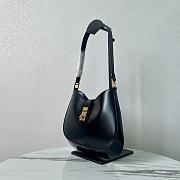 Prada Cleo Brushed Leather Shoulder Bag Black 22x18.5x4.5cm - 2