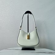 Prada Cleo Brushed Leather Shoulder Bag White 22x18.5x4.5cm - 1