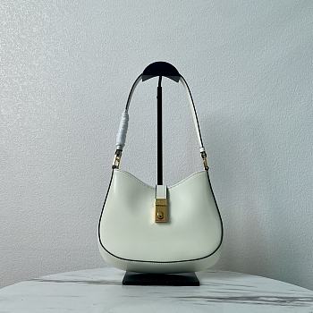 Prada Cleo Brushed Leather Shoulder Bag White 22x18.5x4.5cm