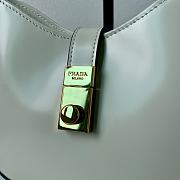 Prada Cleo Brushed Leather Shoulder Bag White 22x18.5x4.5cm - 6