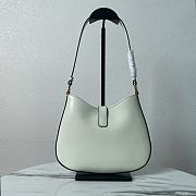 Prada Cleo Brushed Leather Shoulder Bag White 22x18.5x4.5cm - 3