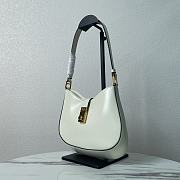 Prada Cleo Brushed Leather Shoulder Bag White 22x18.5x4.5cm - 2