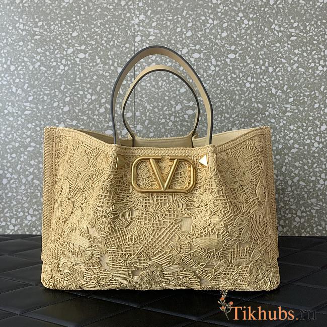 Valentino Medium Shopping Bag Raffia 35x25x17cm - 1