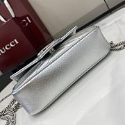 Gucci GG Marmont Matelasse Super Mini Bag Silver 16.5x10x5cm - 4