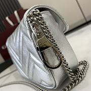 Gucci GG Marmont Matelasse Super Mini Bag Silver 16.5x10x5cm - 3