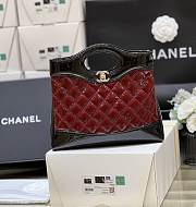 Chanel Mini 31 Shopping Bag Black Wine 23x22x15.5cm - 1