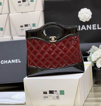 Chanel Mini 31 Shopping Bag Black Wine 23x22x15.5cm