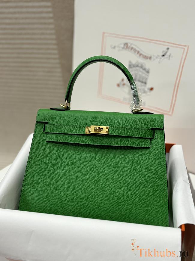 Hermes Kelly 25 Bag Green Epsom Gold 25cm - 1