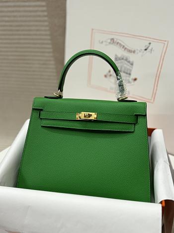 Hermes Kelly 25 Bag Green Epsom Gold 25cm