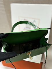 Hermes Kelly 25 Bag Green Epsom Gold 25cm - 6