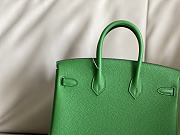 Hermes Birkin 25 Bag Green Togo Silver 25cm - 4