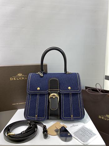 Delvaux Brillant Denim Bag 28x14x22cm