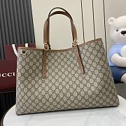 Gucci GG Emblem Large Tote Bag Beige 45.5x30x16cm - 1