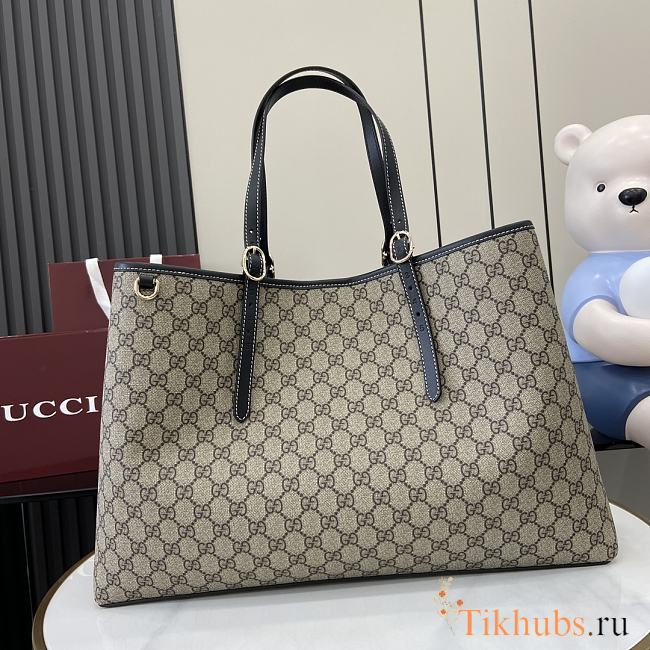 Gucci GG Emblem Large Tote Bag Black 45.5x30x16cm - 1