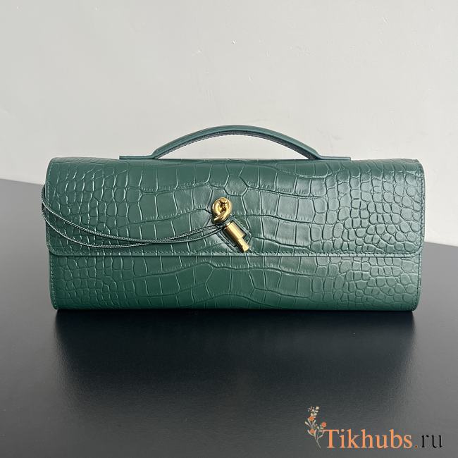 Bottega Veneta Andiamo Clutch Crocodile Green Bag 31x13x3cm - 1