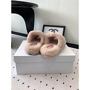 Celine Fur Slides Triomphe In Shearling Pink - 5