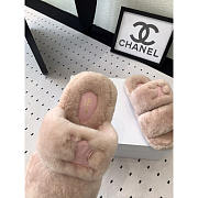 Celine Fur Slides Triomphe In Shearling Pink - 4