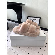 Celine Fur Slides Triomphe In Shearling Pink - 3