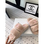 Celine Fur Slides Triomphe In Shearling Pink - 2