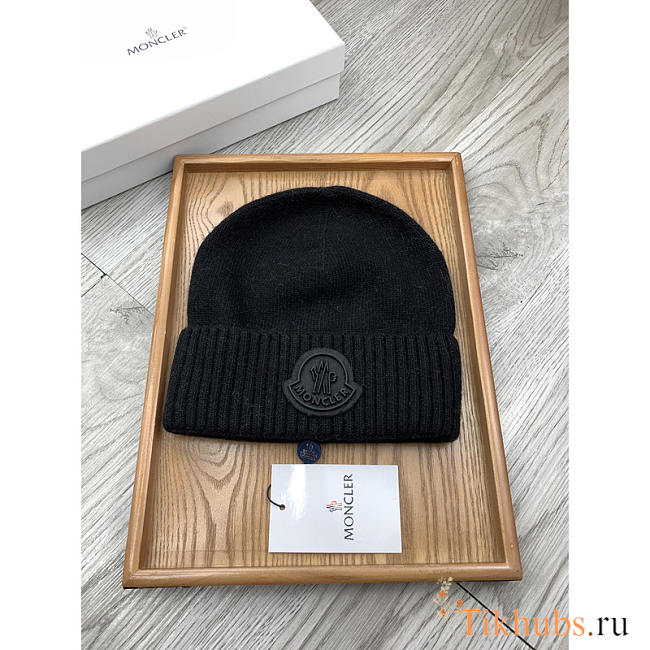 Moncler Logo Beanie Black - 1