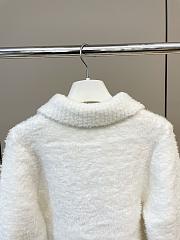 Dior Caro Jacket Ecru Wool-Blend Fleece Knit - 3