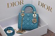 Dior Mini Lady Bag Blue Gold 17cm - 1